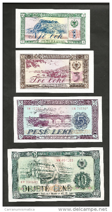 ALBANIA - 1 / 3 / 5 / 10 LEK (1976) - LOT Of 4 DIFFERENT BANKNOTES - Albania