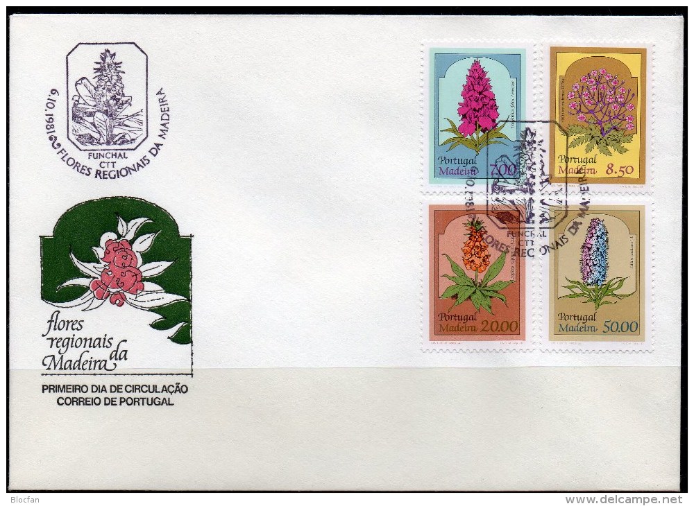 Knabenkraut Blumen 1981 Madeira 73/6 On FDC 8€ Storchschnabel Natternkopf Isoplexis Flower Out Booklet Cover Of Portugal - Altri & Non Classificati