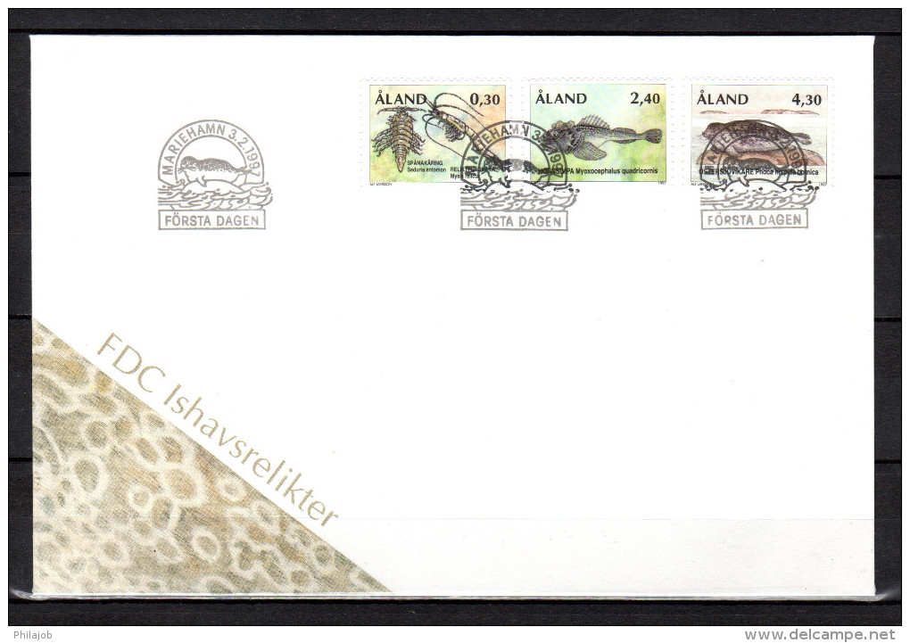 ALAND 1997 : Enveloppe 1er Jour : " ANIMAUX DE L'EPOQUE GLACIERE ". FDC - Aland