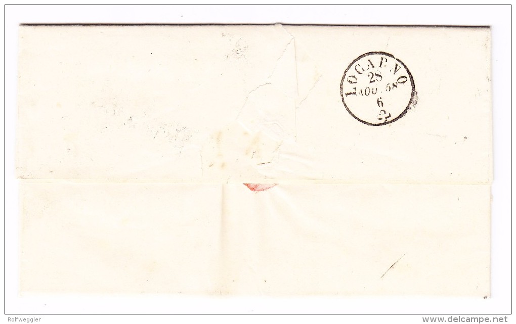 Heimat Tessin Faido 27.8.1858 Mit 15Rp. Strubel Brief Nach Locarno - Storia Postale