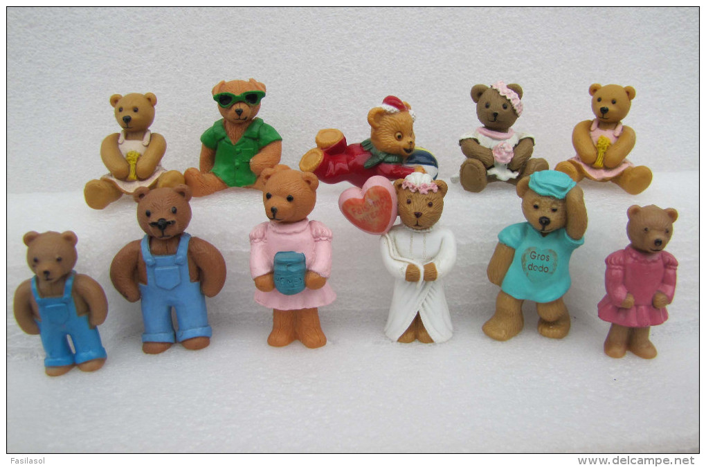 Figurines Kellogg's 1996 : 11 Oursons "Teddy" - Sonstige & Ohne Zuordnung