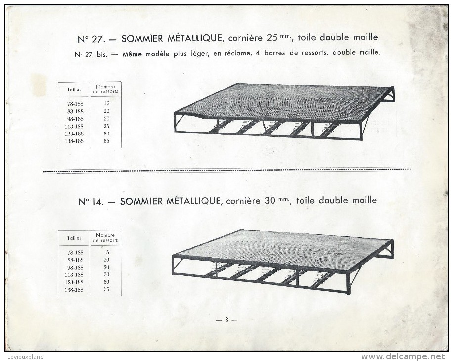 Catalogue/Ameublement/ Literie / Sommiers/Lits Cages/Valises Lits/Artmann/Rue Jean-colly/Paris/Vers 1932      CAT106 - Autres & Non Classés