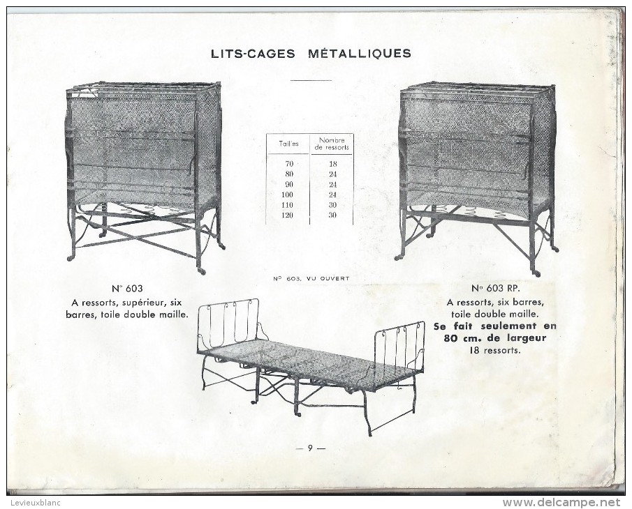 Catalogue/Ameublement/ Literie / Sommiers/Lits Cages/Valises Lits/Artmann/Rue Jean-colly/Paris/Vers 1932      CAT106 - Autres & Non Classés