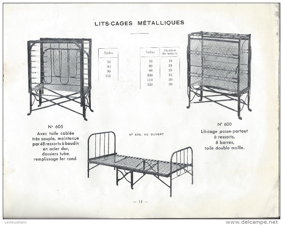 Catalogue/Ameublement/ Literie / Sommiers/Lits Cages/Valises Lits/Artmann/Rue Jean-colly/Paris/Vers 1932      CAT106 - Autres & Non Classés