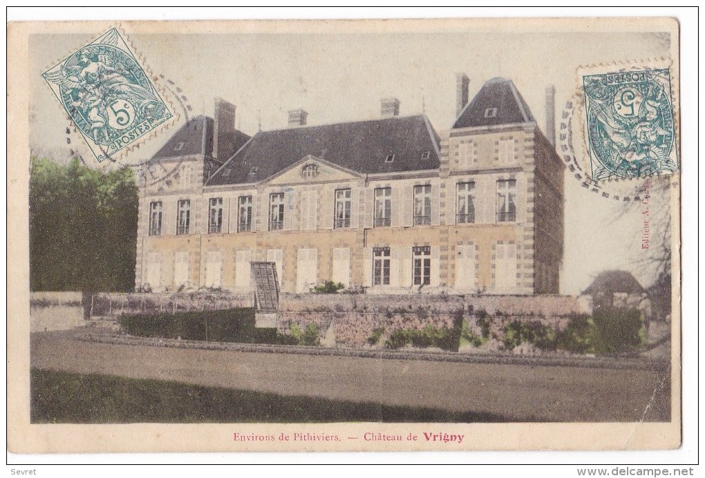 VRIGNY  -  Le Château. Carte Aquarellée. - Autres & Non Classés