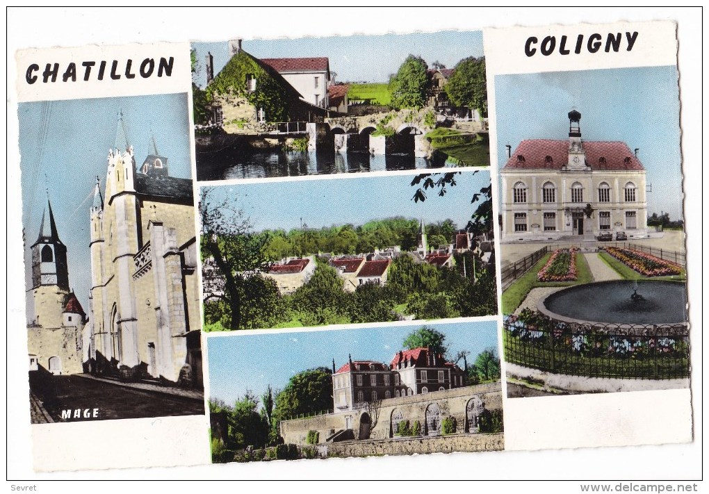 CHATILLON  - COLIGNY  - Vues Multiples . CPSM  9x14. - Autres & Non Classés