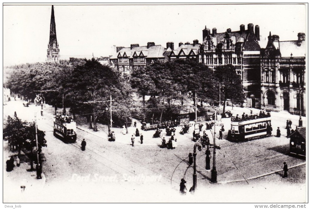 Tram Photo Southport Corporation Tramways Co Lord Street Neville London Tramcar - Trains