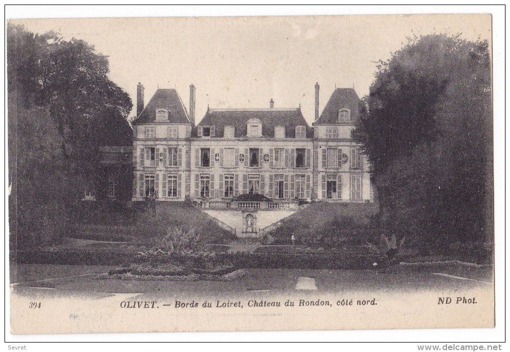 OLIVET  - Bords Du Loiret, Château Du Rondon. 2 Clichets Pub Au Verso. - Autres & Non Classés