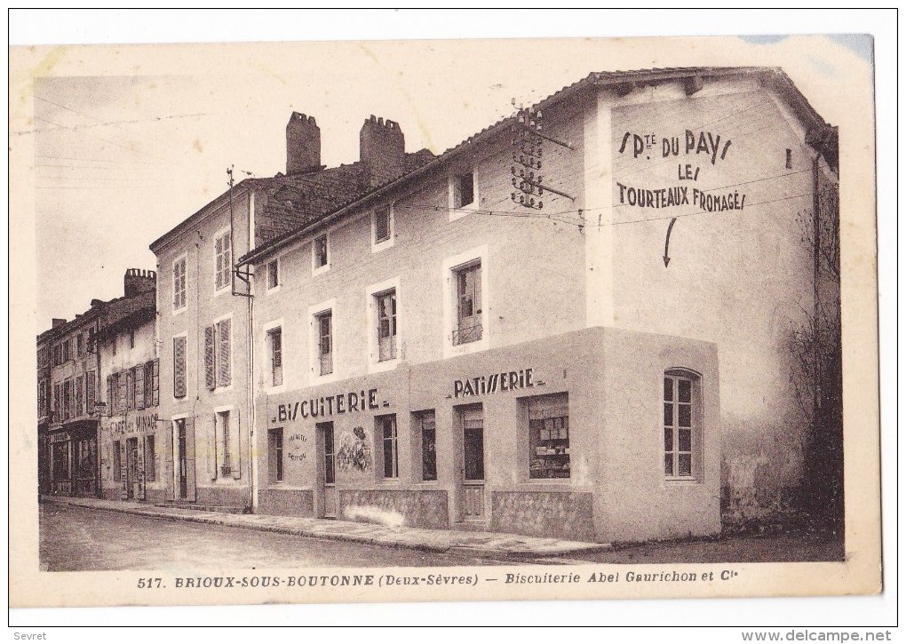 BRIOUX Sous BOUTONNE  -  Biscuiterie Abel Gaurichono Et Cie. Carte Rare. - Brioux Sur Boutonne