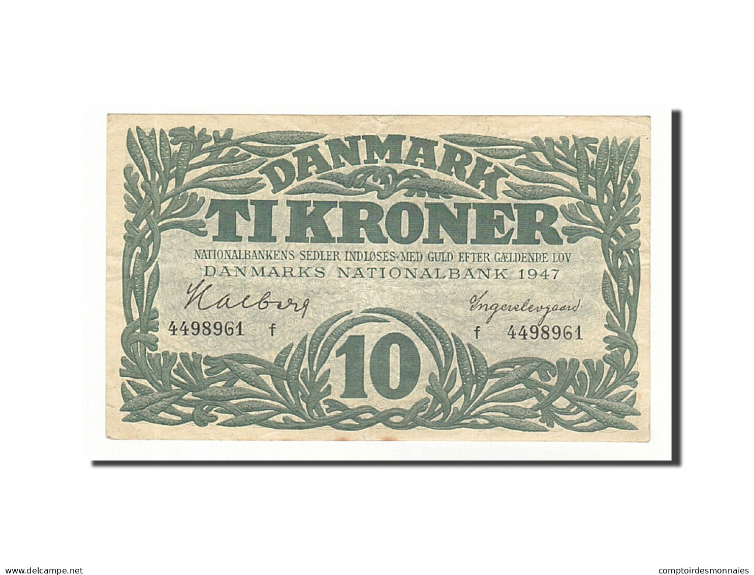 Billet, Danemark, 10 Kroner, 1947, TTB+ - Dinamarca