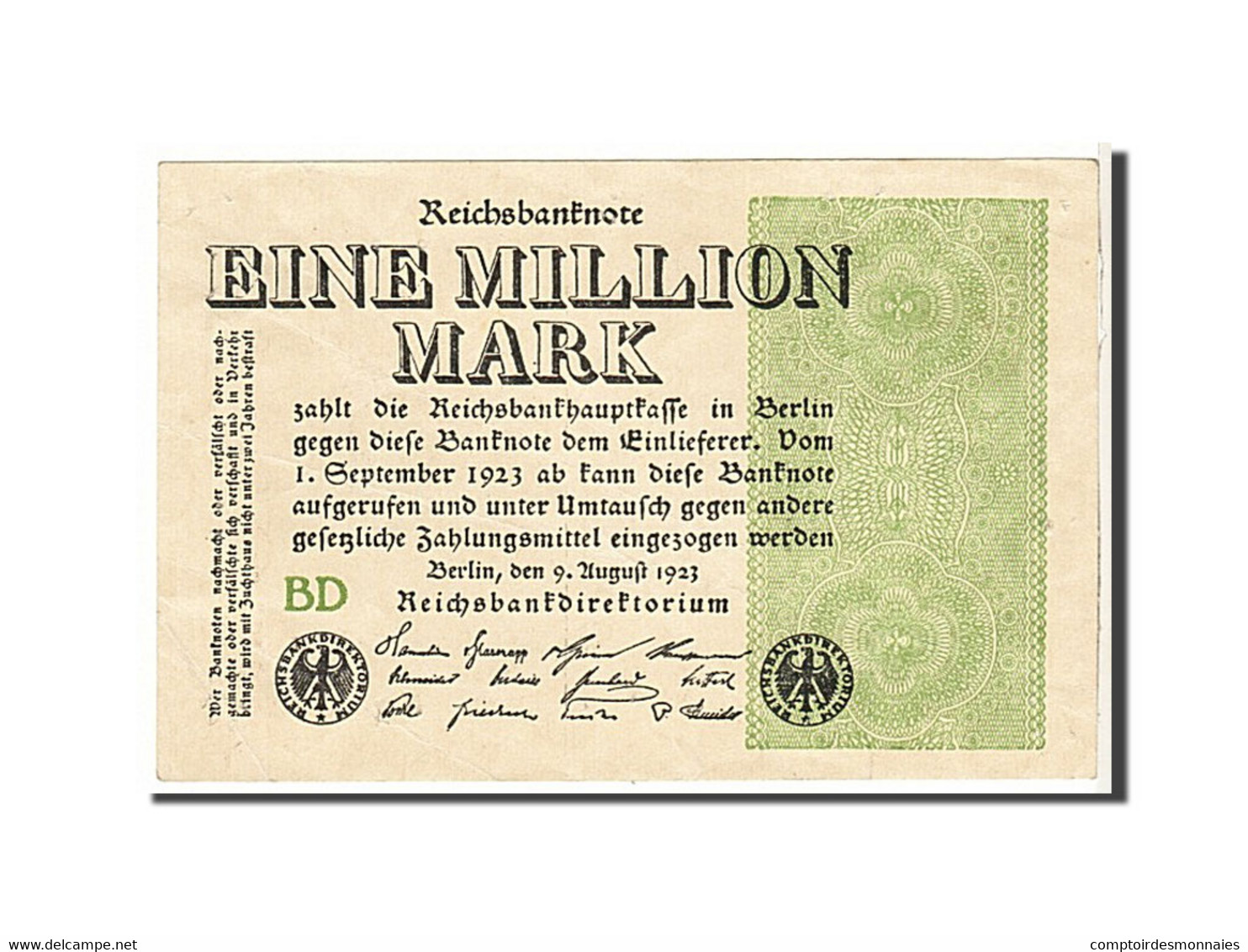 Billet, Allemagne, 1 Million Mark, 1923, KM:102b, TTB+ - 1 Million Mark