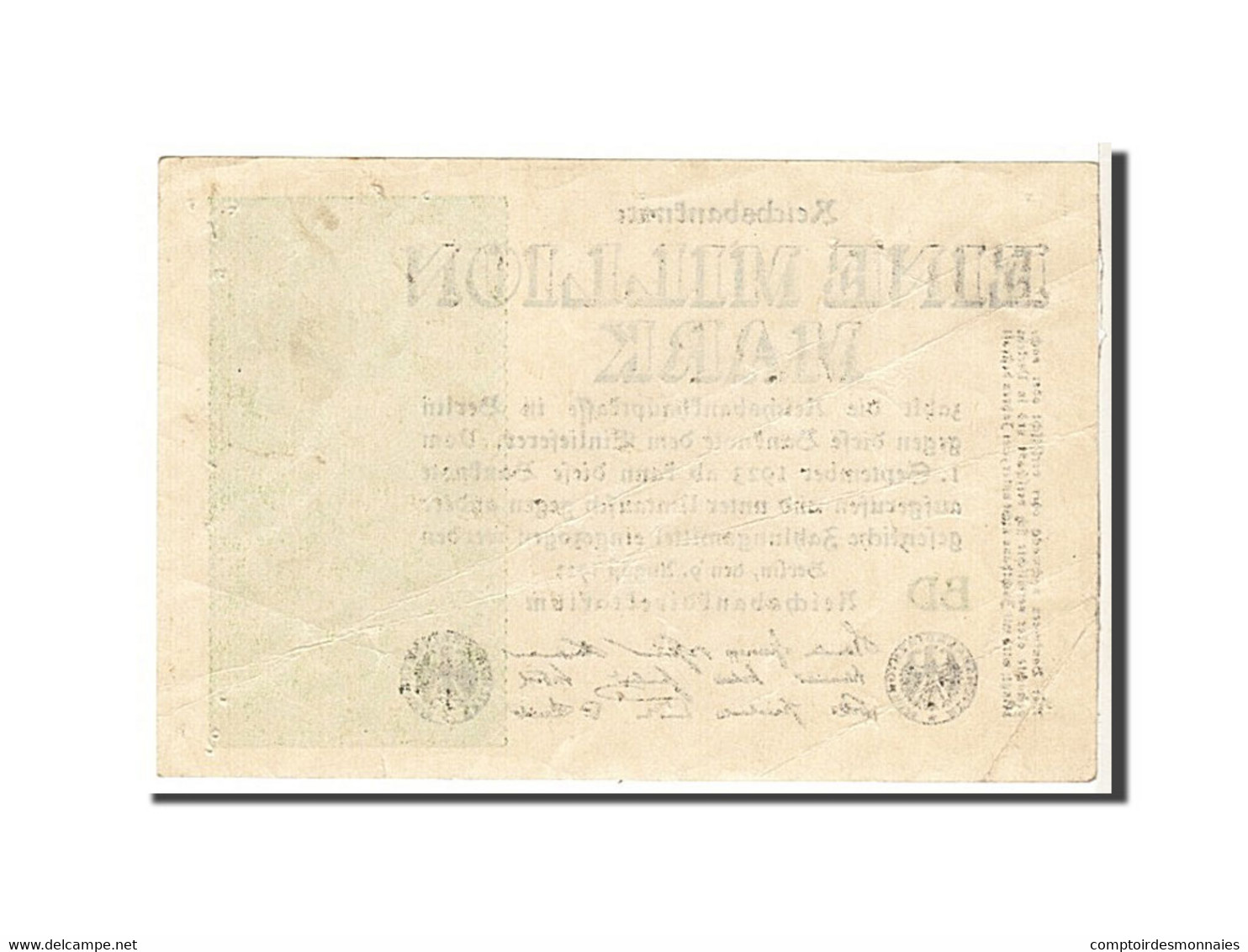 Billet, Allemagne, 1 Million Mark, 1923, KM:102b, TTB+ - 1 Mio. Mark