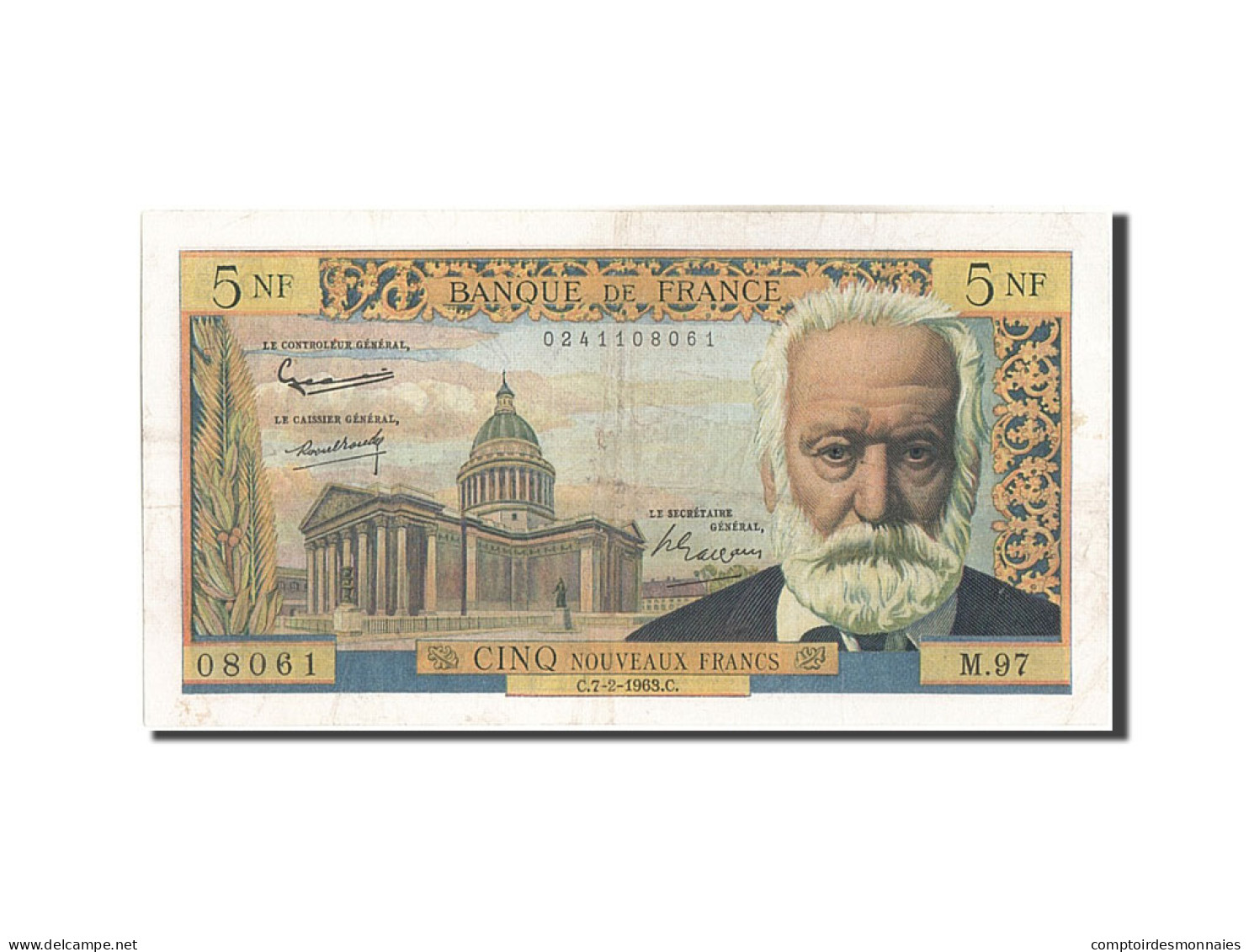 Billet, France, 5 Nouveaux Francs, 5 NF 1959-1965 ''Victor Hugo'', 1963 - 5 NF 1959-1965 ''Victor Hugo''