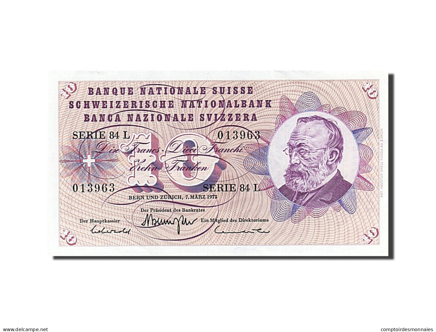 Billet, Suisse, 10 Franken, 1973, 1973-03-07, SUP - Suisse