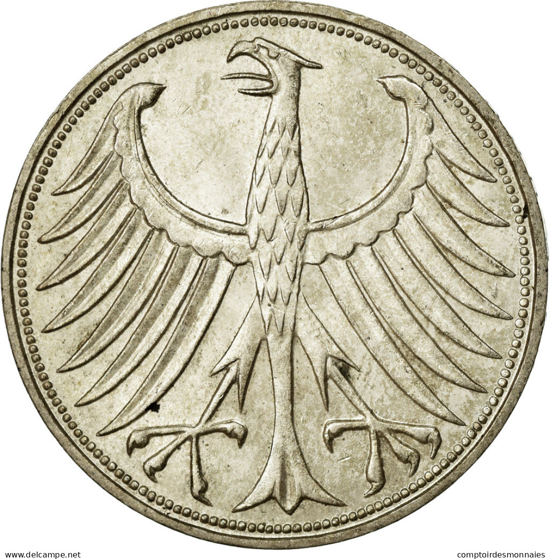 Monnaie, République Fédérale Allemande, 5 Mark, 1951, Stuttgart, SUP, Argent - 5 Mark