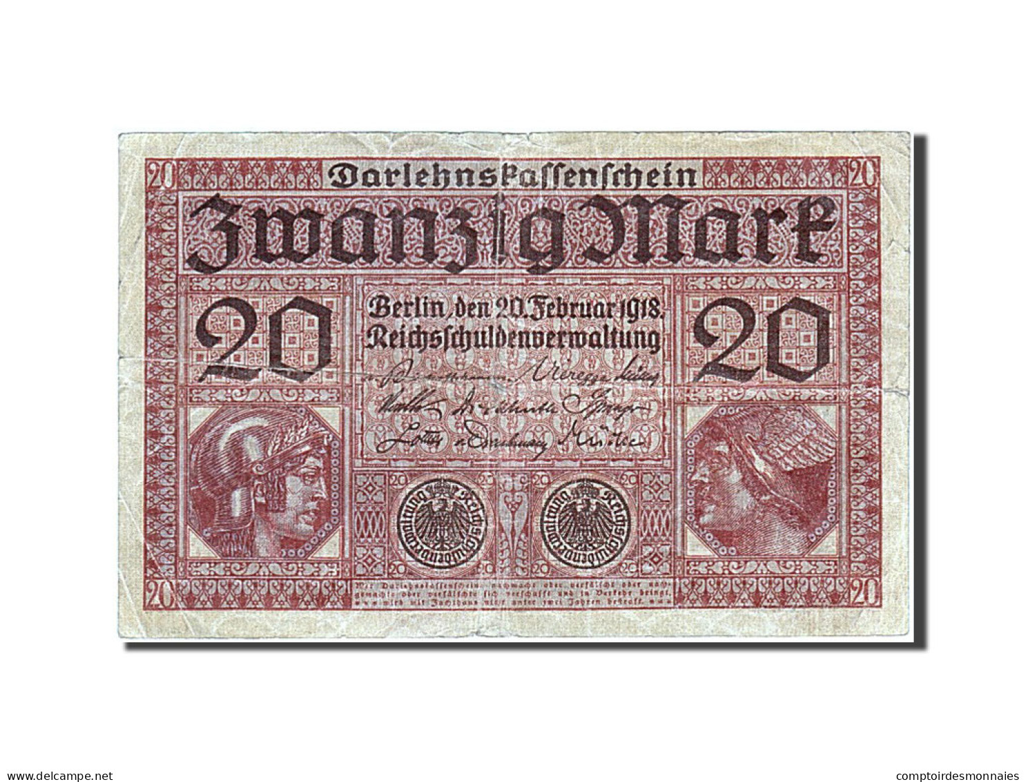 Billet, Allemagne, 20 Mark, 1918, 1918-02-20, B+ - 20 Mark