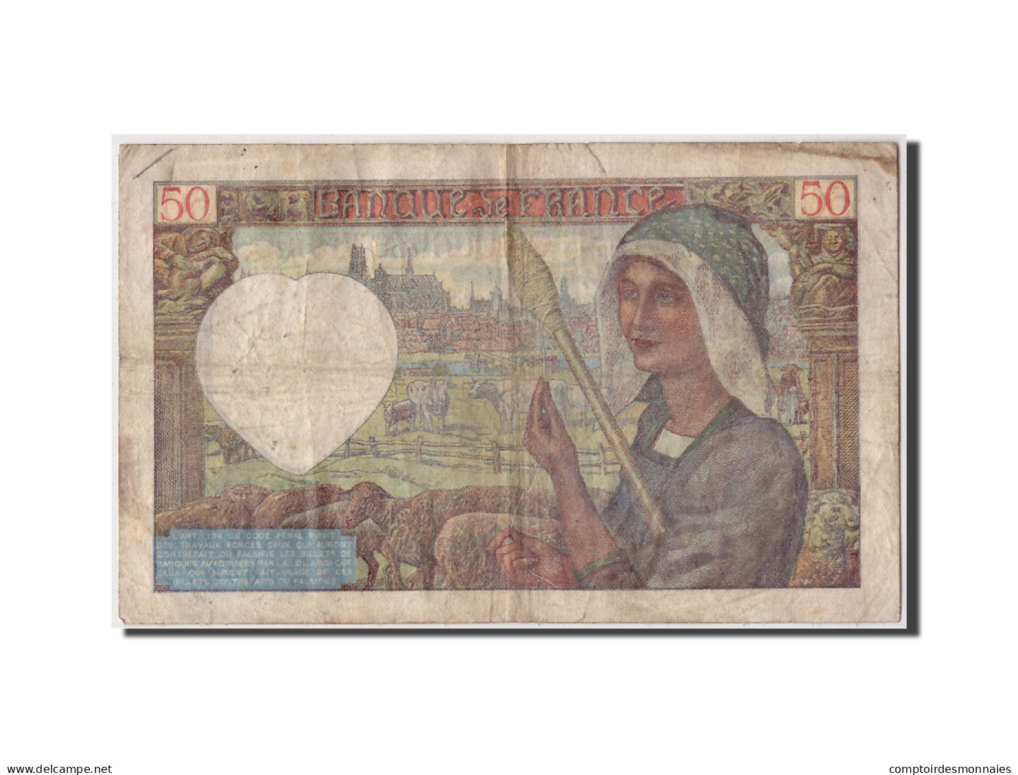 Billet, France, 50 Francs, 50 F 1940-1942 ''Jacques Coeur'', 1940, 1940-06-13 - 50 F 1940-1942 ''Jacques Coeur''