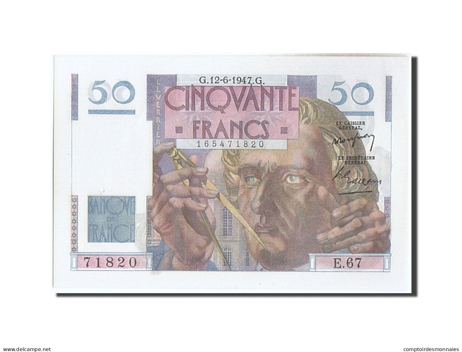 Billet, France, 50 Francs, 50 F 1946-1951 ''Le Verrier'', 1947, 1947-06-12, SPL - 50 F 1946-1951 ''Le Verrier''