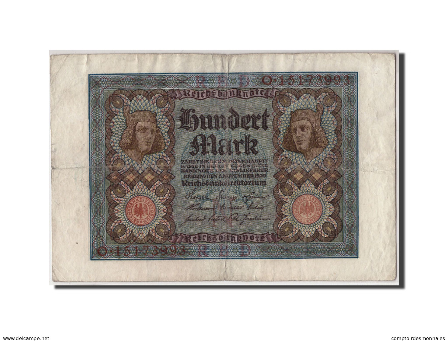 Billet, Allemagne, 100 Mark, 1920, 1920-11-01, TB+ - 100 Mark