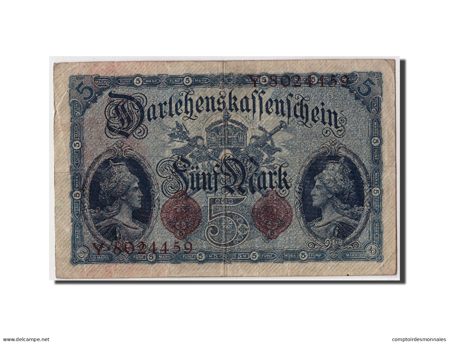 Billet, Allemagne, 5 Mark, 1914, 1914-08-05, TB+ - 5 Mark