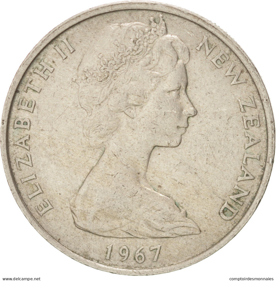 Monnaie, Nouvelle-Zélande, Elizabeth II, 10 Cents, 1967, TTB, Copper-nickel - Nueva Zelanda