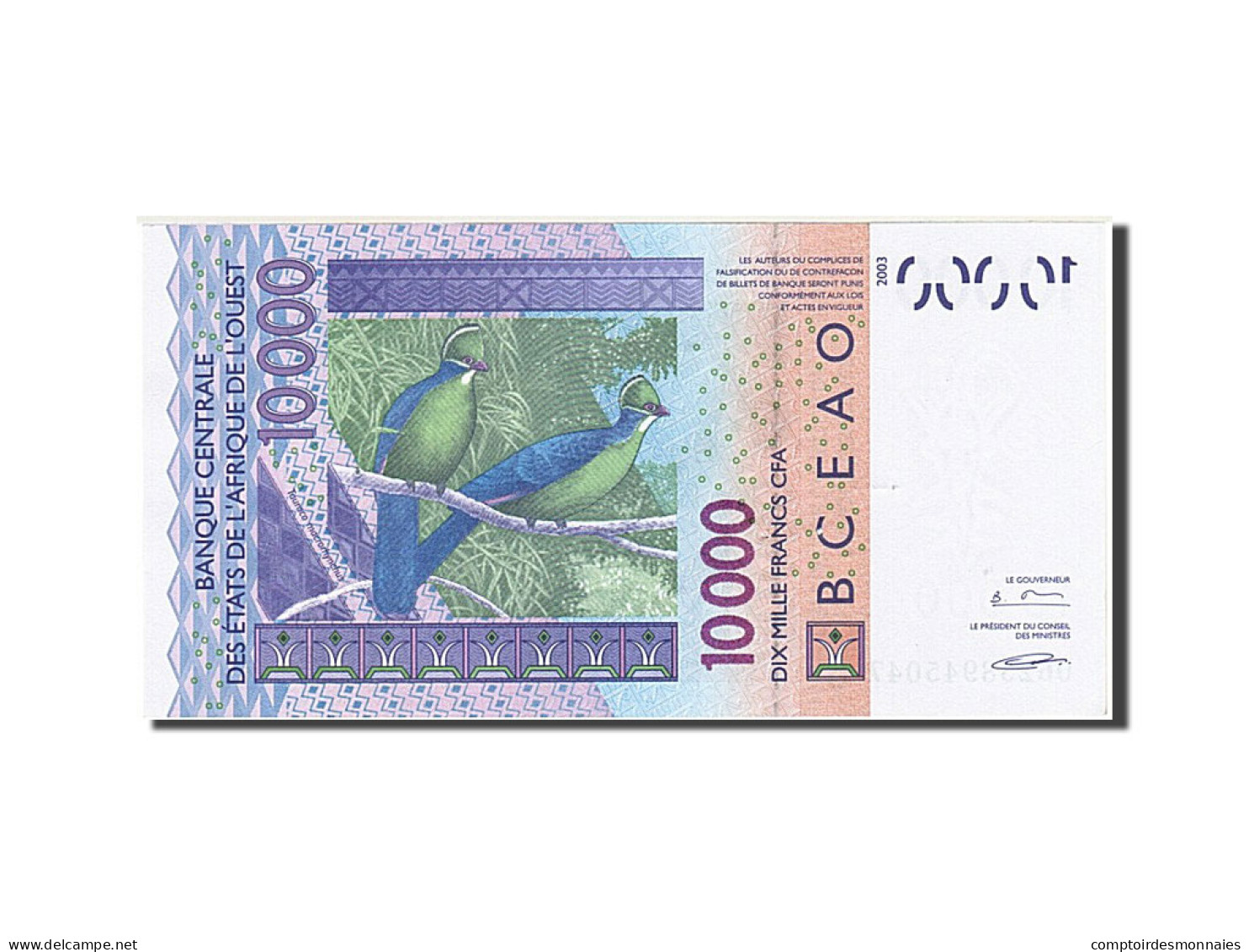 Billet, West African States, 10,000 Francs, 2003, SUP+ - Sonstige – Afrika