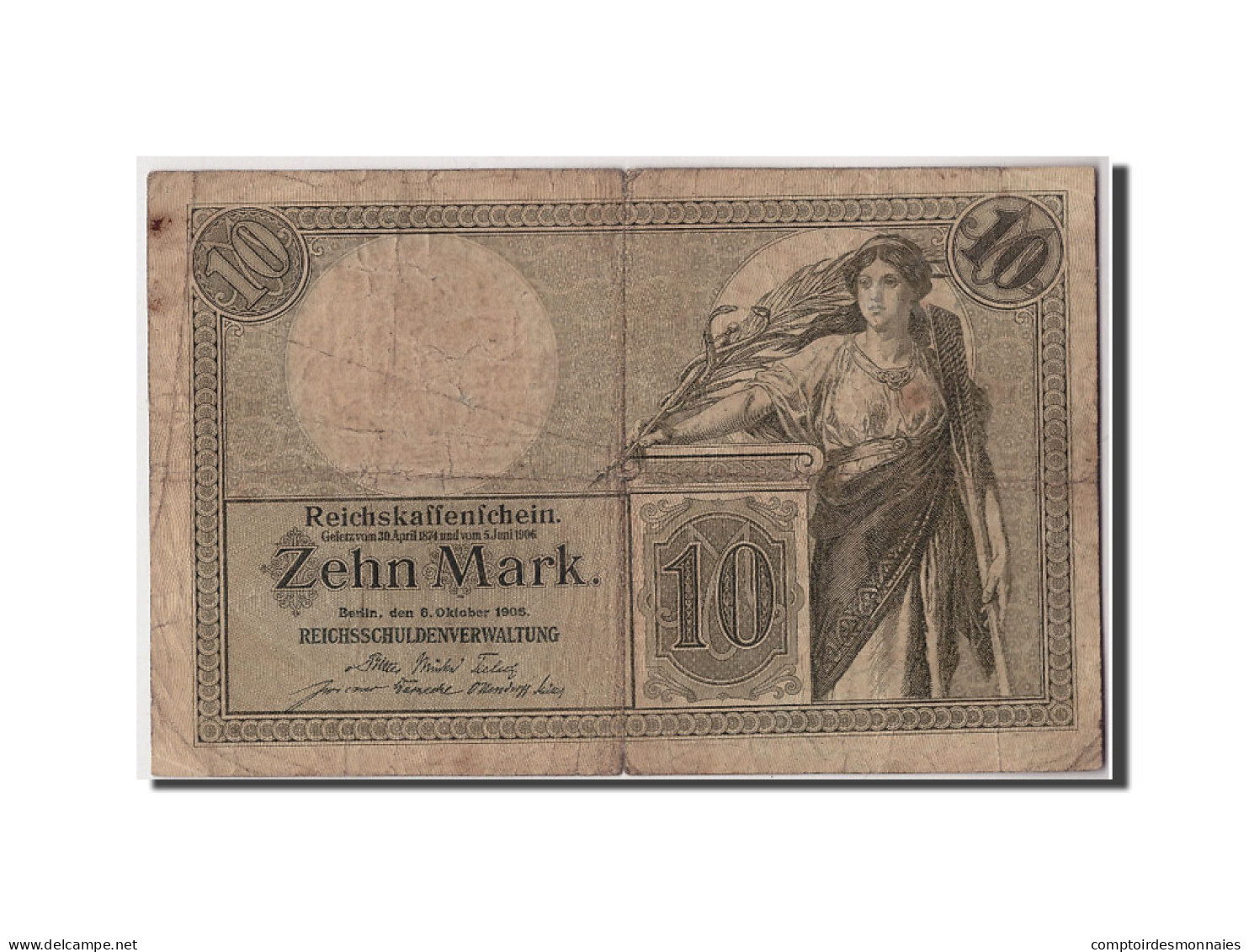 Billet, Allemagne, 10 Mark, 1906, 1906-10-06, B+ - 10 Mark