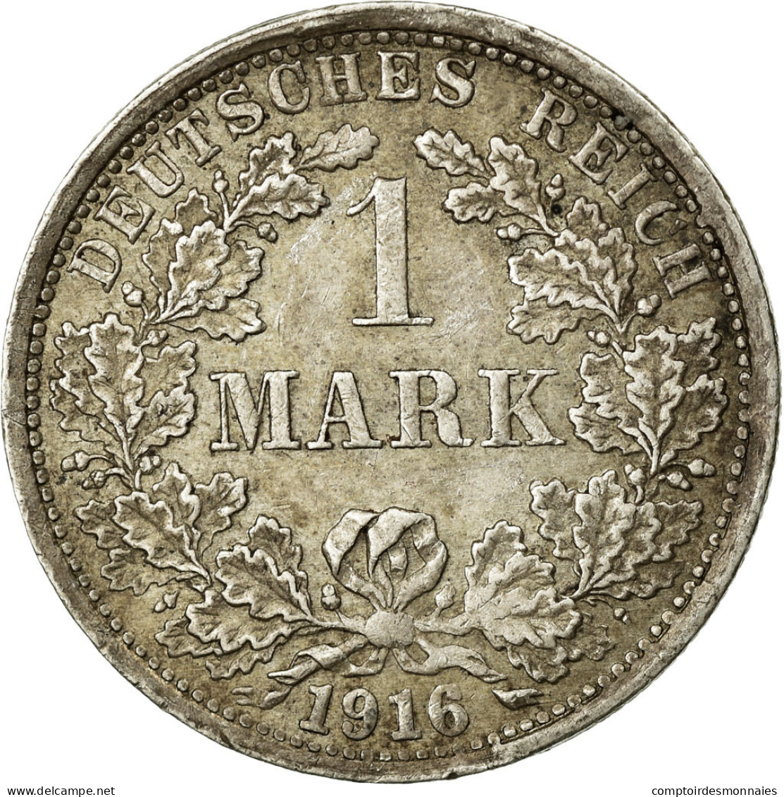 Monnaie, GERMANY - EMPIRE, Wilhelm II, Mark, 1916, Stuttgart, TTB+, Argent - 1 Mark