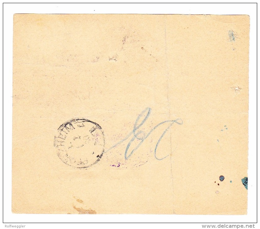 Heimat VD Lausanne 31.1.1890 Im Kasten Auf Paketkarte Mit Mischfrankatur 1Fr. Stehende Mit 10Rp Ziffer Nach Pforzheim - Lettres & Documents