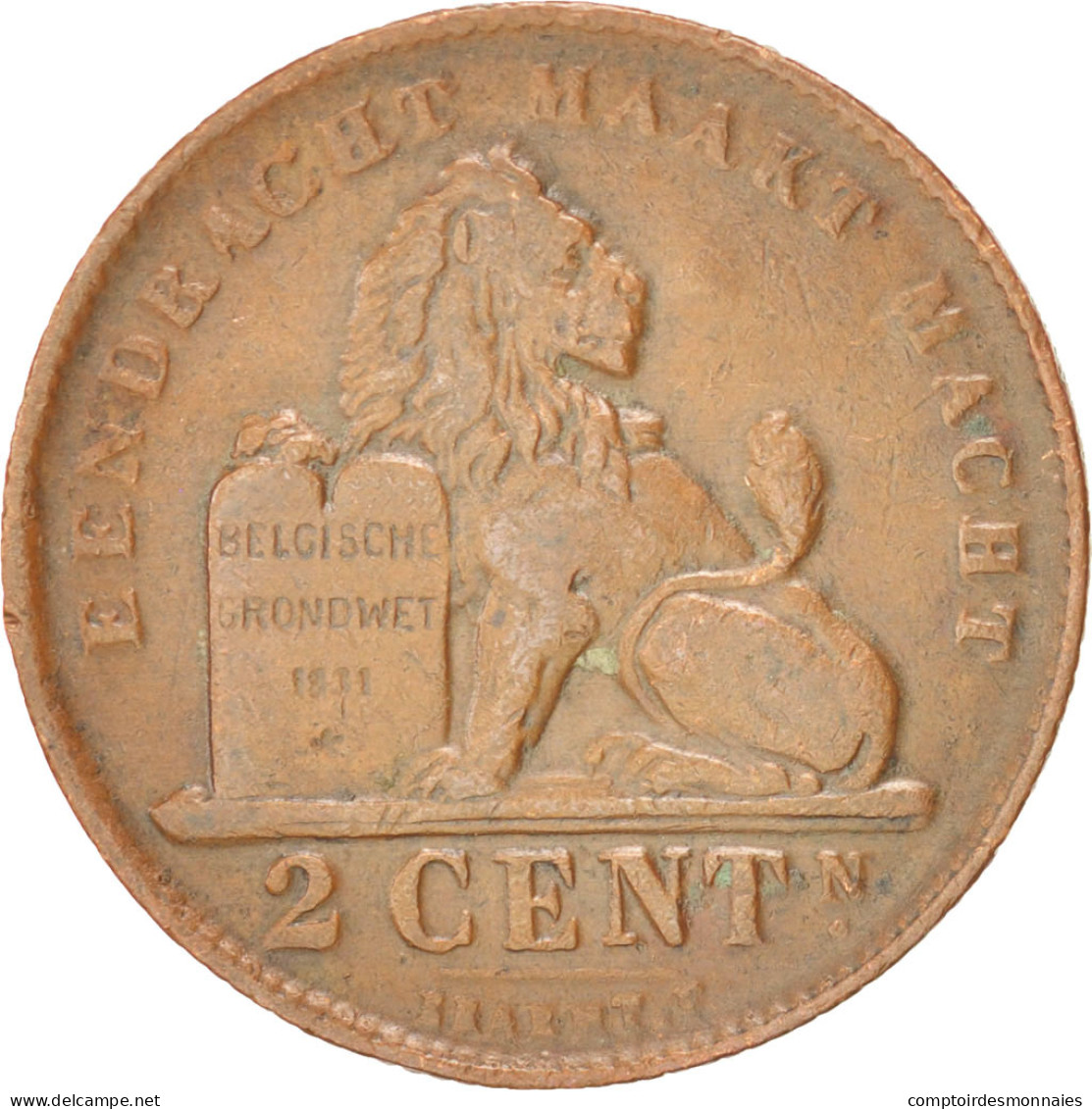 Monnaie, Belgique, Albert I, 2 Centimes, 1911, TTB, Cuivre, KM:65 - 2 Centimes