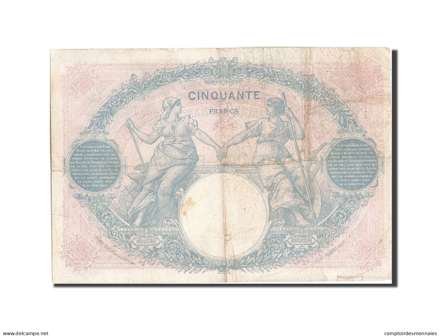 Billet, France, 50 Francs, 50 F 1889-1927 ''Bleu Et Rose'', 1926, 1926-12-17 - 50 F 1889-1927 ''Bleu Et Rose''