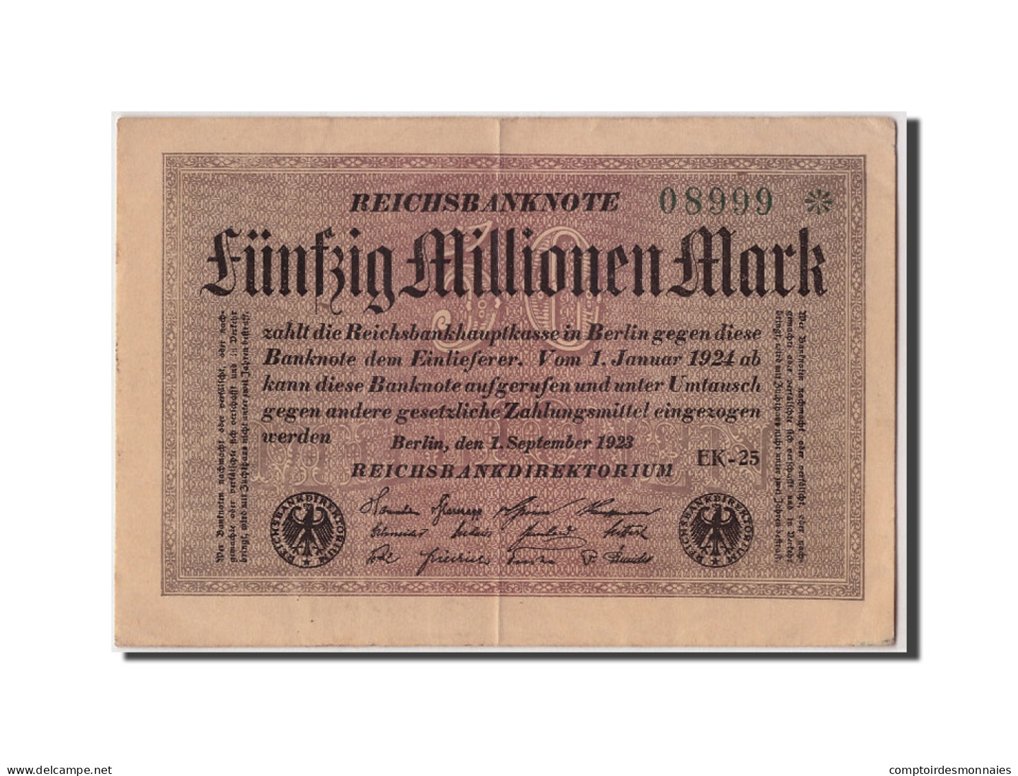 Billet, Allemagne, 50 Millionen Mark, 1923, 1923-09-01, TB+ - 50 Miljoen Mark