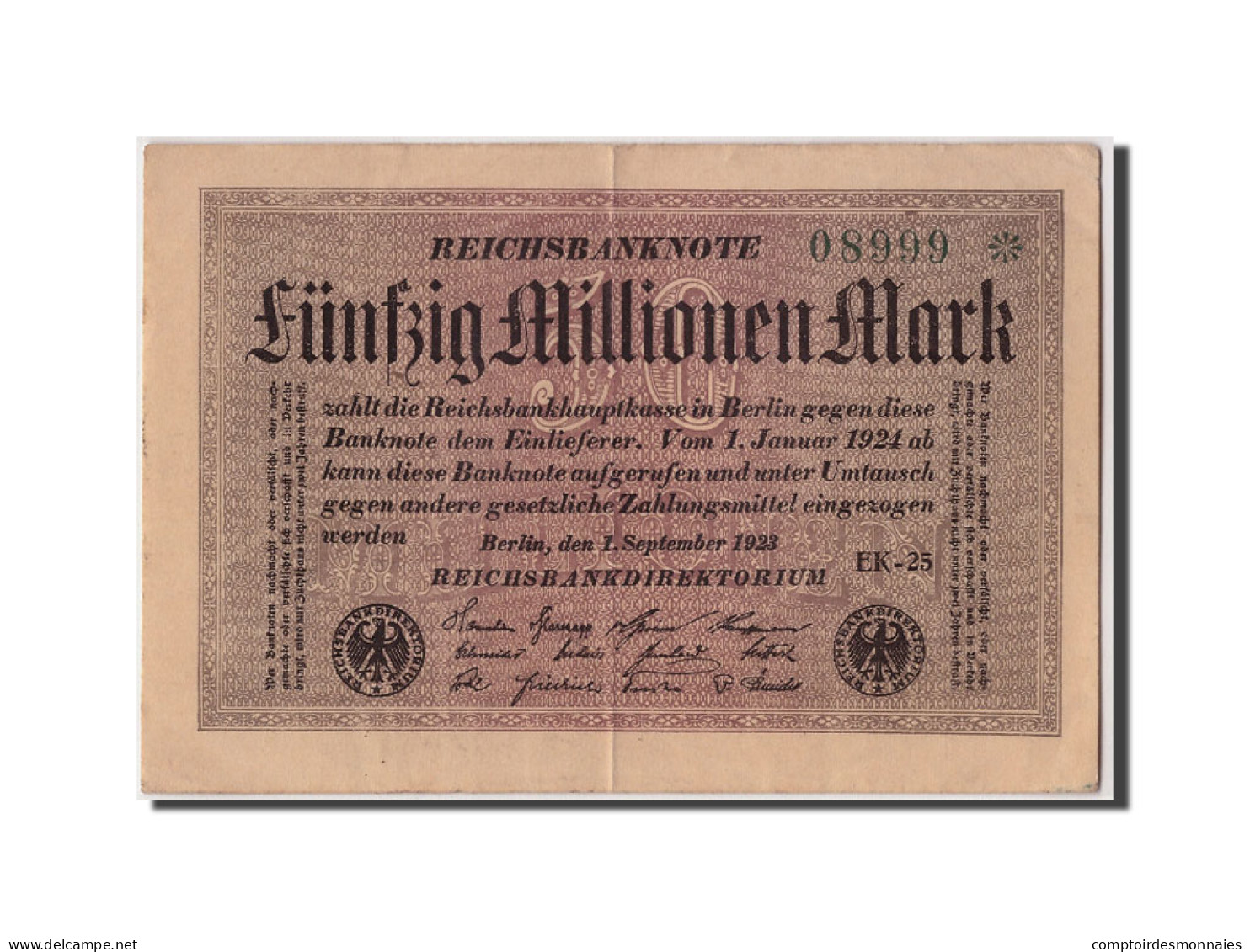 Billet, Allemagne, 50 Millionen Mark, 1923, 1923-09-01, TB+ - 50 Millionen Mark