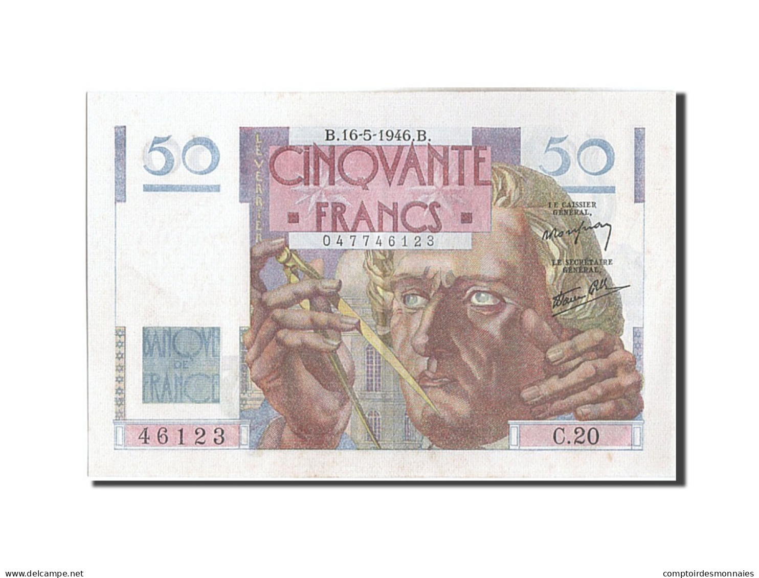 Billet, France, 50 Francs, 50 F 1946-1951 ''Le Verrier'', 1946, 1946-05-16, SPL - 50 F 1946-1951 ''Le Verrier''