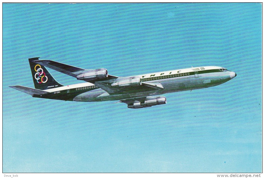 Aviation Postcard Olympic Airways Boeing 707 Aircraft 707-320 - 1946-....: Moderne