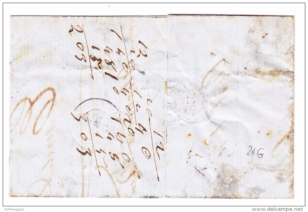Heimat VD Aigle 10.9 Doppelkreis Stempel (1861) 15Rp. Strubel Rosa #24G Auf Brief Nach Venthône/Sierre Attest Berra - Covers & Documents