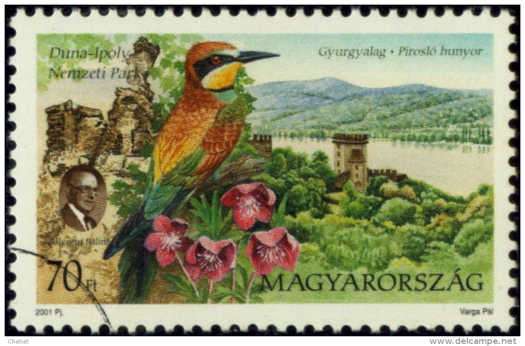 BIRDS-European Bee Eater-NATIONAL PARKS-HUNGARY-2001-SPECIMEN-MNH-B8-92 - Specht- & Bartvögel