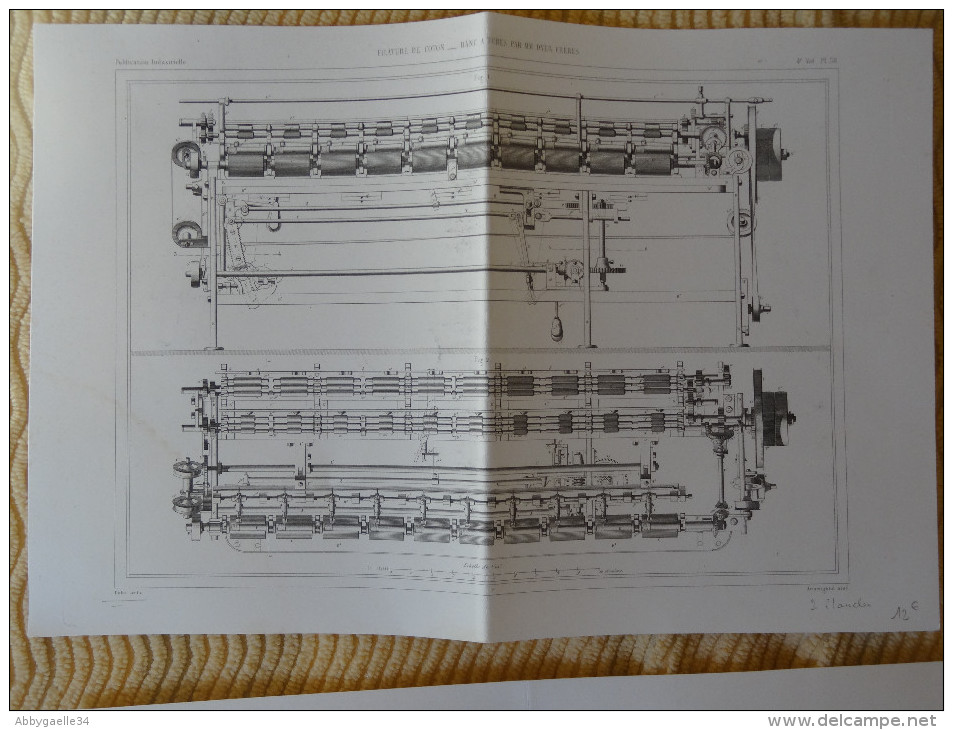 FILATURE DE COTON _ BANC A TUBES PAR MM. DYER FRERES Publication Industrielle Dulos, Armengaud - Máquinas