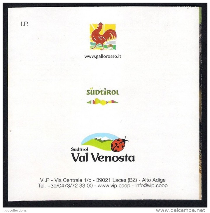 # MELA VAL VENOSTA Italy Apples Booklet Tag Balise Etiqueta Anhänger Cartellino Fruits Frutas Apple Apfel Pomme Manzana - Fruits & Vegetables