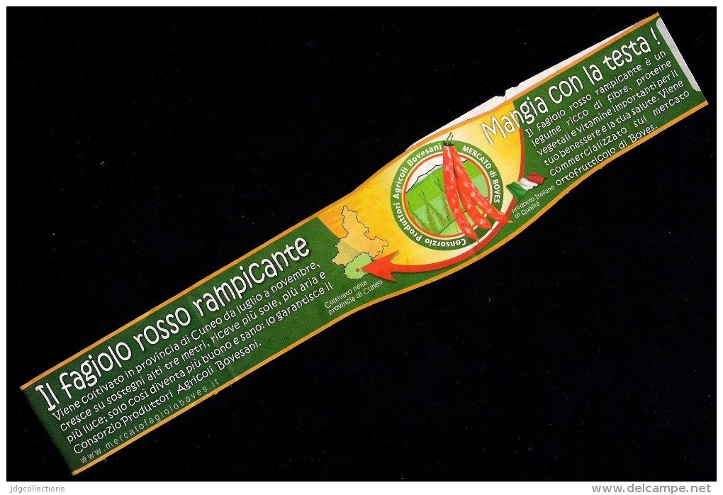 # FAGIOLO ROSSO RAMPICANTE BOVES CUNEO Tag Balise Etiqueta Anhänger Cartellino Haricot Bean Vegetables Gemüse Legumes - Fruits & Vegetables