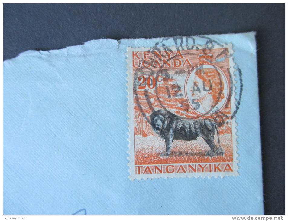 GB Kolonie 1955 Beleg Von Kenya / Tanganyika Auf Die Seychellen!! 20 Cent EF. - Kenya, Oeganda & Tanganyika