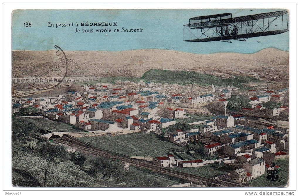 EN PASSANT à BEDARIEUX (34) JE VOUS ENVOIE CE SOUVENIR - AVION - Bedarieux