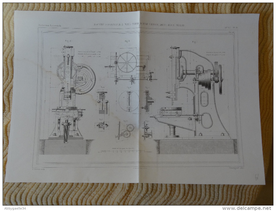 MACHINE A MORTAISER A PLATE-FORME MOBILE VERTICALEMENT PAR M. PERARD Publication Industrielle Charvet, Rémond, Armengaud - Maschinen