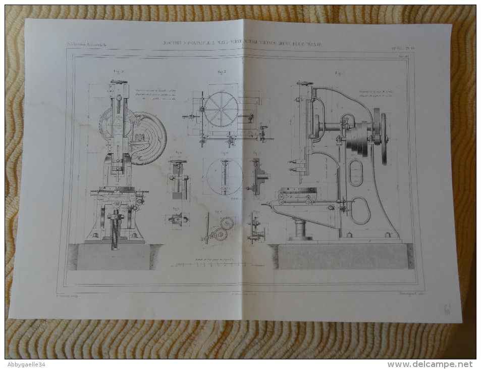 MACHINE A MORTAISER A PLATE-FORME MOBILE VERTICALEMENT PAR M. PERARD Publication Industrielle Charvet, Rémond, Armengaud - Máquinas