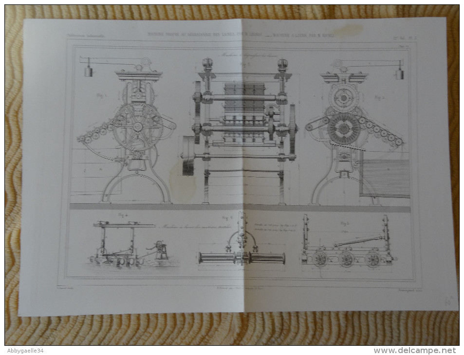 MACHINE PROPRE AU DEGRAISSAGE DES LAINES PAR M. LEGROS _ MACHINE A LAVER PAR M. RICKLI  Publication Industrielle Charvet - Machines