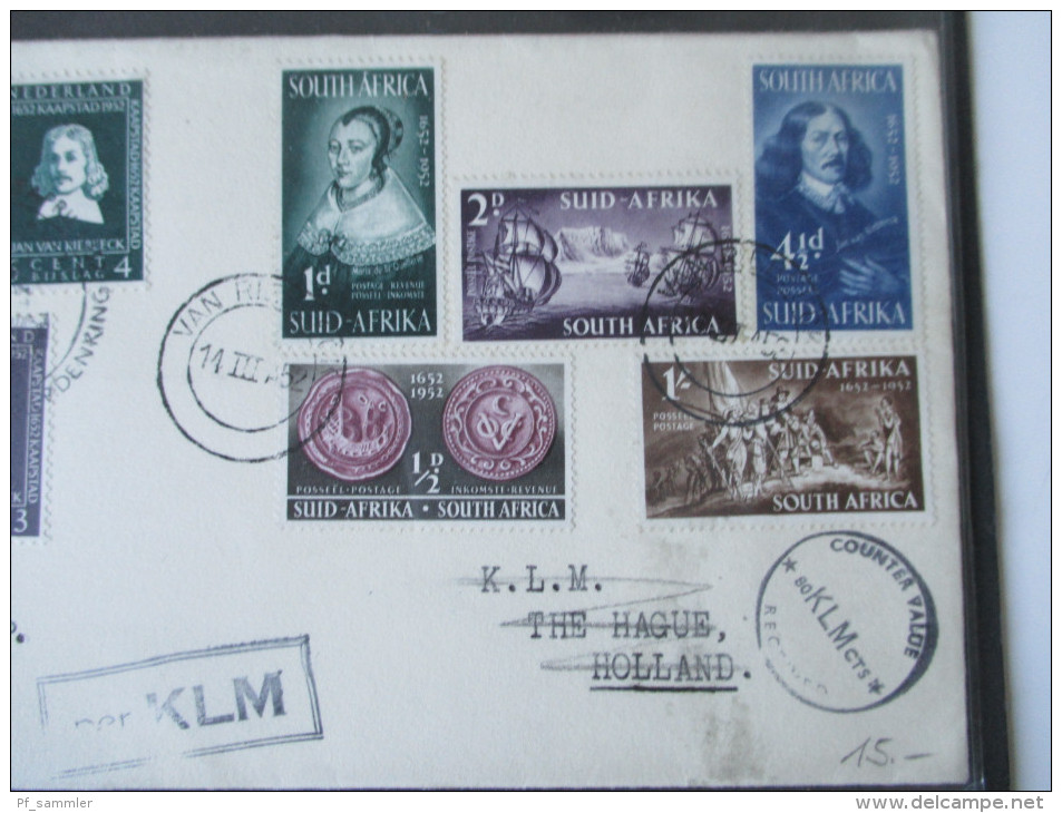 Niederlande / Süd Afrika MiF. Per KLM. Luftpost. Counter Value 80 KLM Cts. Sonderstempel. Schöner Beleg! - Covers & Documents