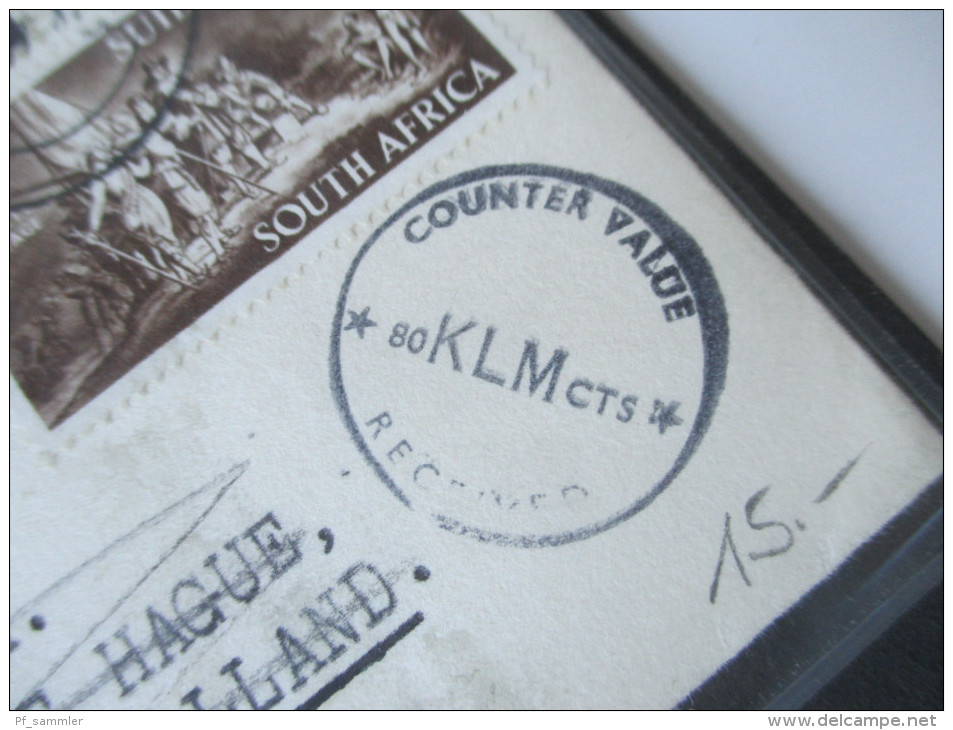 Niederlande / Süd Afrika MiF. Per KLM. Luftpost. Counter Value 80 KLM Cts. Sonderstempel. Schöner Beleg! - Storia Postale