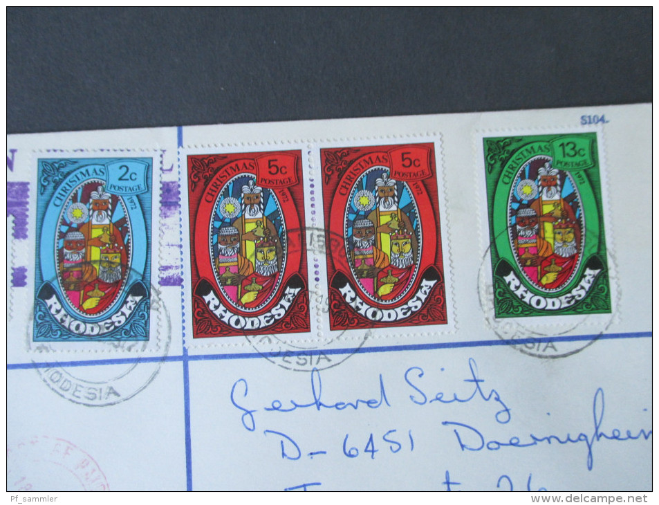 GB Kolonie 1971 Rhodesia Christmas. R-Brief. Salisbury No 6783. Postage Paid Und Andere Stempel! Luftpost - Rhodesië (1964-1980)