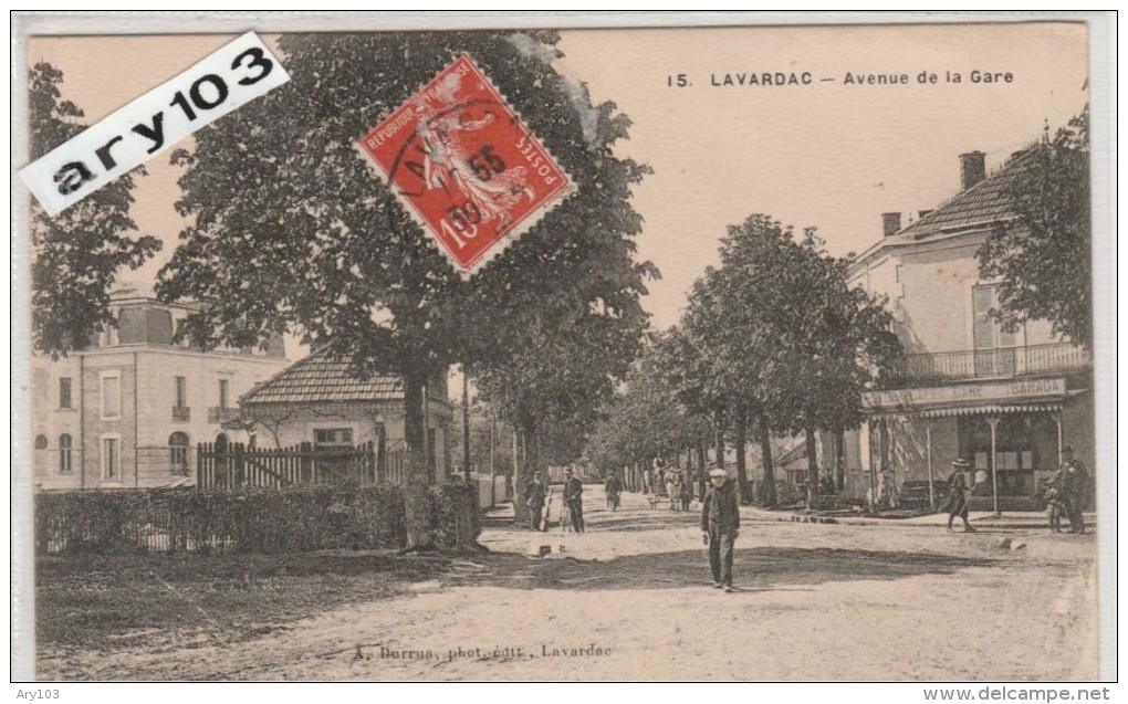 47 - Lot & Garonne _ Lavardac _ Avenue De La Gare (café  J.Barada ) - Lavardac