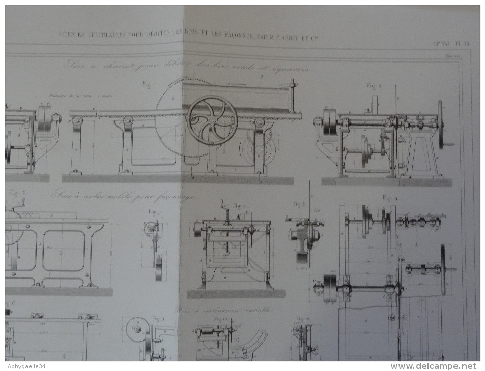 SCIERIES CIRCULAIRES POUR DEBITER LES BOIS ET LES FACONNER PAR M. F. ARBEY ET Cie Publication Industrielle Charvet - Macchine